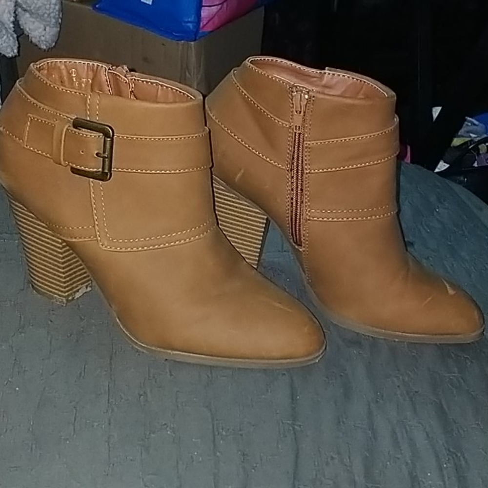 Tan booties